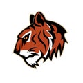 Tiger angry logo. Emblem for sport team. Mascot. Royalty Free Stock Photo