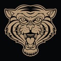 Tiger Angry tiger face tiger head king tiger tattoo vector illustration