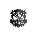 Tiger logo emblem template mascot symbol for business or shirt design. Vector Vintage Design Element Royalty Free Stock Photo