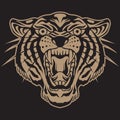 Tiger Animal Tiger Old Scholl tattoo Vintgae vector illustration 02