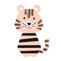 Tiger baby cute print set. Cool african animal Royalty Free Stock Photo