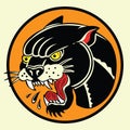 Tiger Black Tiger Old Scholl tattoo Vintgae vector illustration