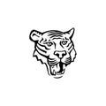 Tiger black sign icon. Vector illustration eps 10 Royalty Free Stock Photo