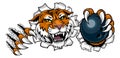Tiger Bowling Ball Animal Sports Team Mascot