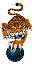 Tiger Bowling Ball Animal Sports Team Mascot