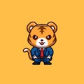 Tiger Business Cute Creative Kawaii Cartoon Mascot Logo