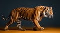 Stunning 3d Rendering Of A Majestic Tiger Walking In The Dark