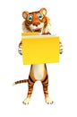 Tiger cartoon character with folder