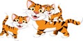 Tiger cartoon with cild