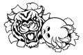 Tiger Cat Animal Sports Bowling Ball Mascot