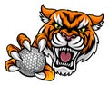 Tiger Cat Animal Sports Golf Ball Mascot