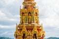 Tiger cave temple, wat tham sua, big buddha image, stupa, pagoda by mountain, Thailand Royalty Free Stock Photo