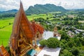 Tiger cave temple, wat tham sua, big buddha image, stupa, pagoda by mountain, Thailand Royalty Free Stock Photo