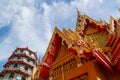 Tiger cave temple, wat tham sua, big buddha image, stupa, pagoda by mountain, Thailand Royalty Free Stock Photo