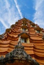 Tiger cave temple, wat tham sua, big buddha image, stupa, pagoda by mountain, Thailand Royalty Free Stock Photo