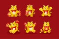 Tiger character design set for CNY Royalty Free Stock Photo