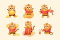 Tiger character design set for CNY Royalty Free Stock Photo