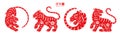 2022 tiger Chinese New Year symbol, floral pattern