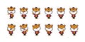 tiger chinese zodiac emoticon vector illustration design