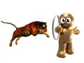 Tiger circus trainer 3d icon