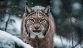 Tiger close up portrait, looking at camera generative AI Royalty Free Stock Photo