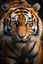 Tiger close up, tiger face, AI Royalty Free Stock Photo