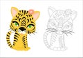 Tiger, 2022, tiger coloring, symbol 2022, new year.children`s coloring