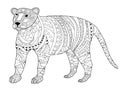 Tiger Coloring vector for adults Royalty Free Stock Photo