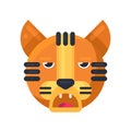 Tiger cute animal boring expression emoji vector