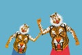 Illustration of Tiger dance during Onam festival in Kerala