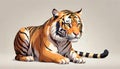 Tiger dominant cat hunter orange black stripes portrait