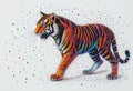 Tiger in Dot Harmony A Pointillistic Masterpiece of Color and Texture Royalty Free Stock Photo