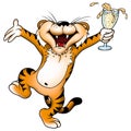 Tiger and drink Royalty Free Stock Photo