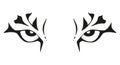 tiger eyes - black and white vector tattoo illustration