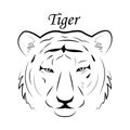 Tiger face logo emblem template mascot symbol for business or shirt design. Vector Vintage Design Element Royalty Free Stock Photo