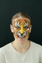 Tiger face painting Royalty Free Stock Photo