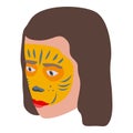 Tiger face painting icon isometric vector. Kid paint Royalty Free Stock Photo
