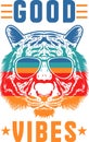tiger face print vector art Royalty Free Stock Photo