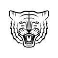 Tiger face. Roaring tiger head. Vector. Royalty Free Stock Photo