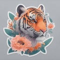 Tiger face stiker design , tshart design