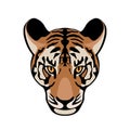 Tiger face vector illustration style Flat