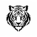 Tiger face on white background AI generative illustration