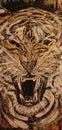 Tiger, fierce roar, huge teeth abstract Painting