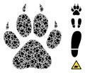 Tiger Footprint Icon Fractal Mosaic