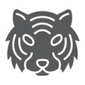 Tiger glyph icon, animal and zoo, cat sign Royalty Free Stock Photo