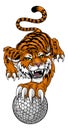 Tiger Golf Ball Sports Team Cartoon Animal Mascot