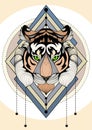 Tiger graphic illustration multicolored t-shirt design and tattoo