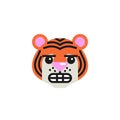 Tiger Grimacing Face flat icon