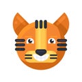 Tiger happy emoji laughing from funny joke vector