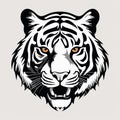 Bold Tiger Face Vector Illustration With Symmetrical Design